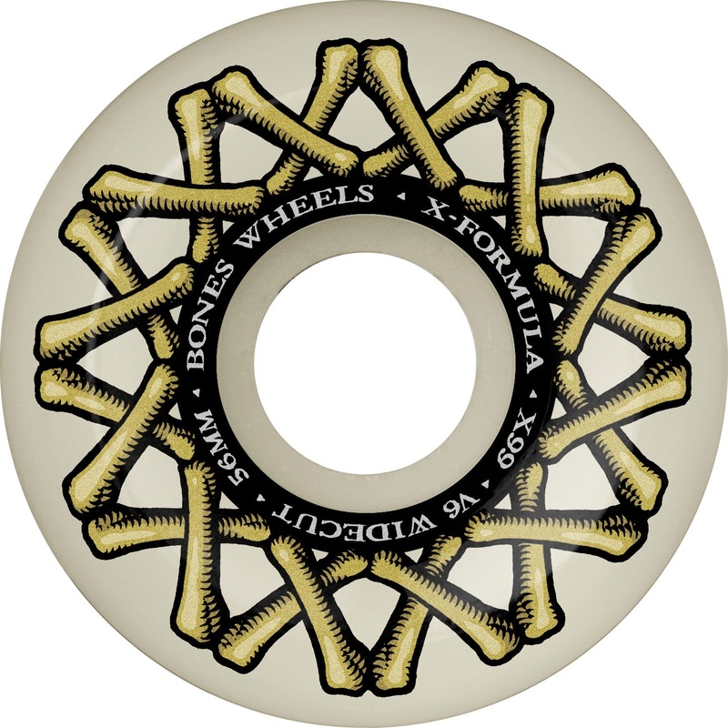 Bones X-Formula V6 Widecut 56mm 99a Wheels – White (Set of 4)
