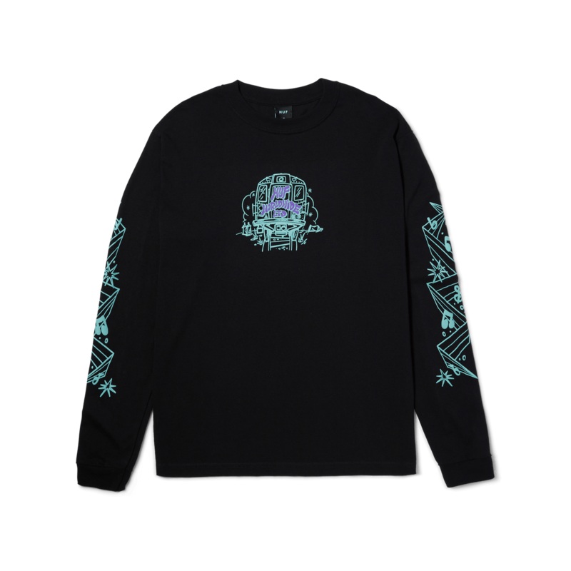 HUF BENCHIN L/S TEE BLACK MEDIUM