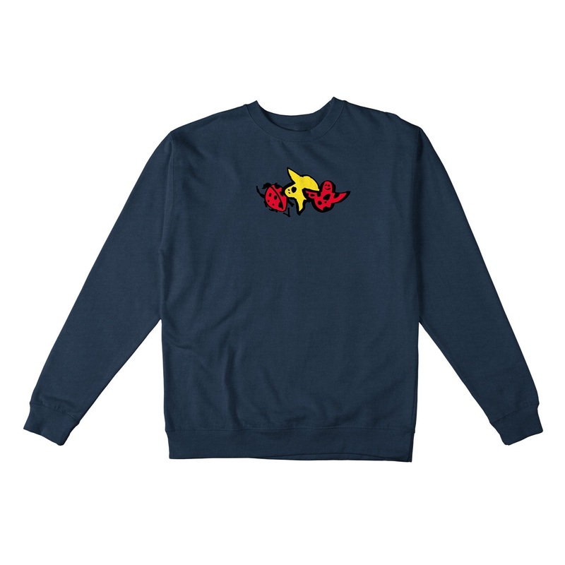 Krooked Ladybug Crewneck Sweatshirt XS Classic Navy/Heather