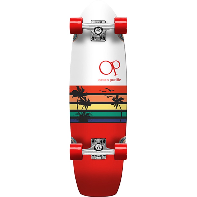 OP SUNSET CRUISER COMPLETE 8.75″x30.0″ WHT/RED