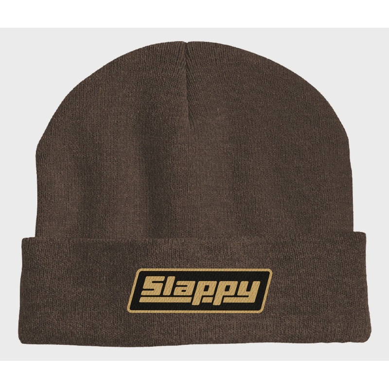 Slappy OG Logo Roll Up Beanie Brown