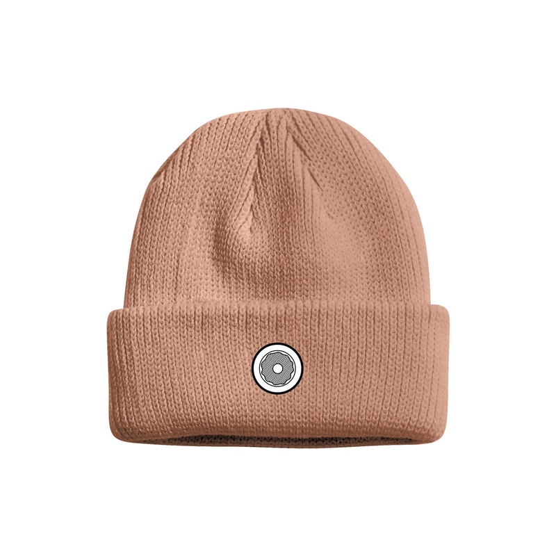 DS icon heavy knit fold beanie – dusty pink