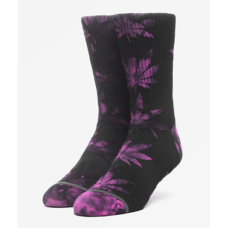 HUF PLANT LIFE TIE DYE SOCKS BLACK