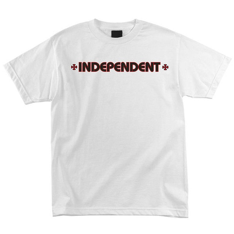 INDY T-SHIRT BAR/CROSS WHITE MED