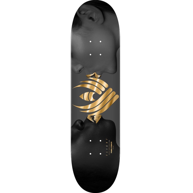 Powell Peralta Kiss Flight Skateboard Deck – 9.0 Charcoal/Gold Foil
