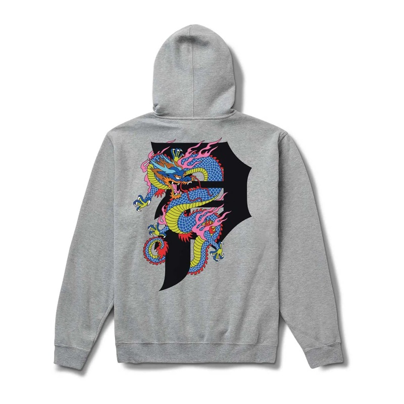 Primitive Honor Heather Grey Heavyweight Hooded Sweatshirt S