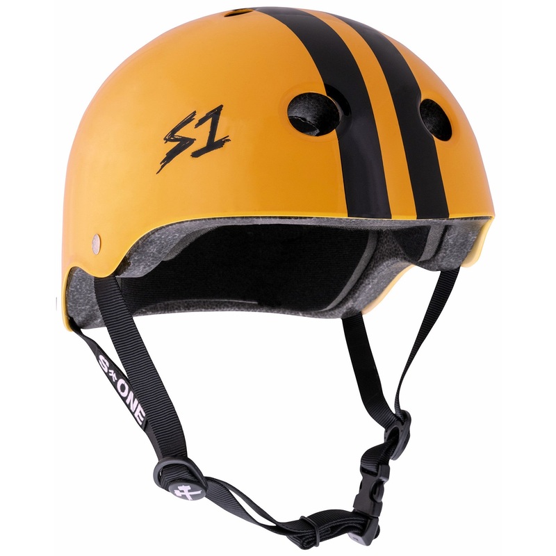 S1 Lifer Helmet – Bright Orange Gloss/Black Stripes X-Small (20.5″) Yellow