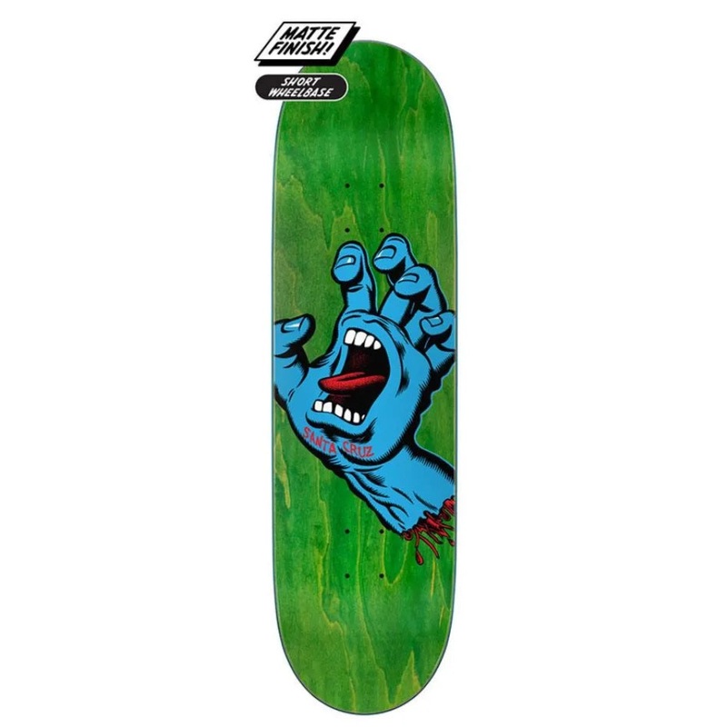 Santa Cruz Screaming Hand Skateboard Deck – 8.8″ Green