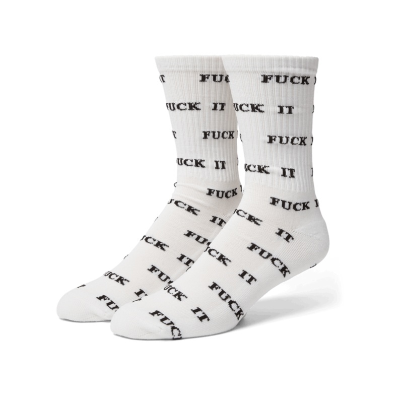 HUF FUCK IT GLOW SOCK WHITE