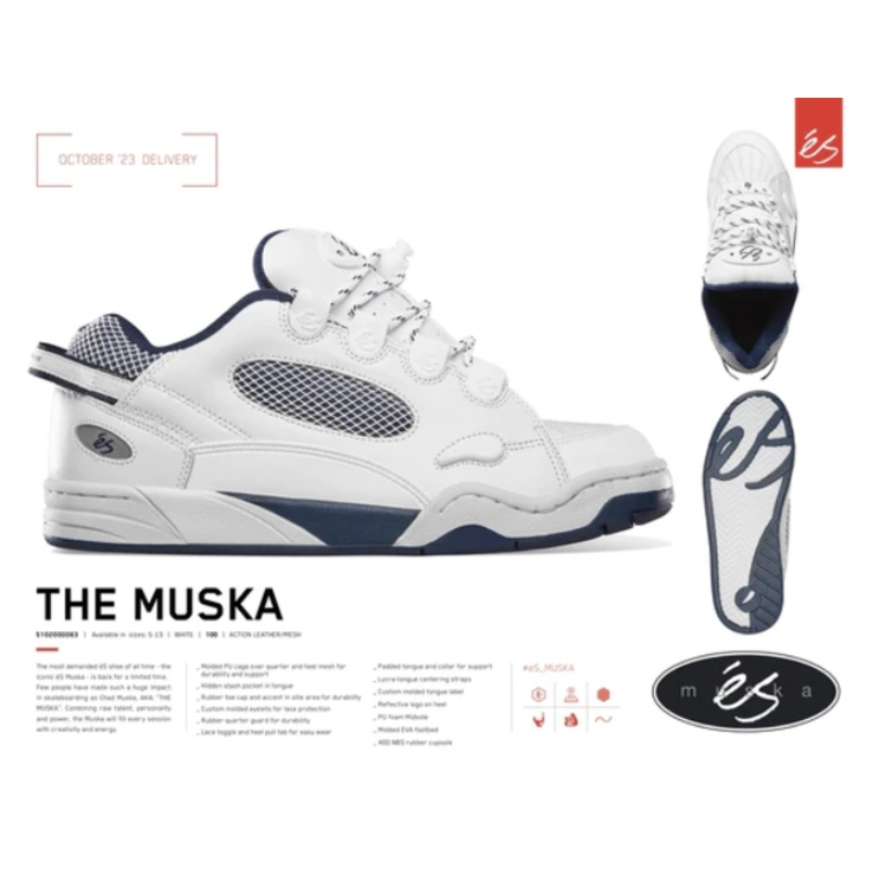 s Muska Shoe – White/Navy 9.0 US