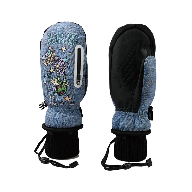 BSRABBIT TRIPPY RB WORLD ZIPPER POCKET GLOVE DENIM S