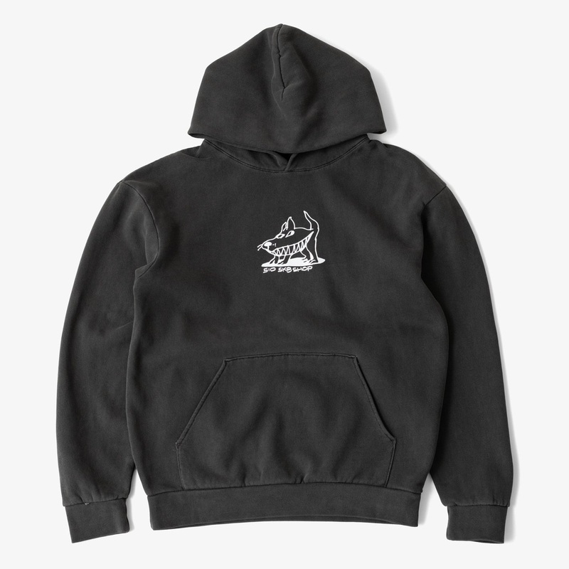 Sharkdog 12.5 oz Hoodie (Washed Black) SMALL