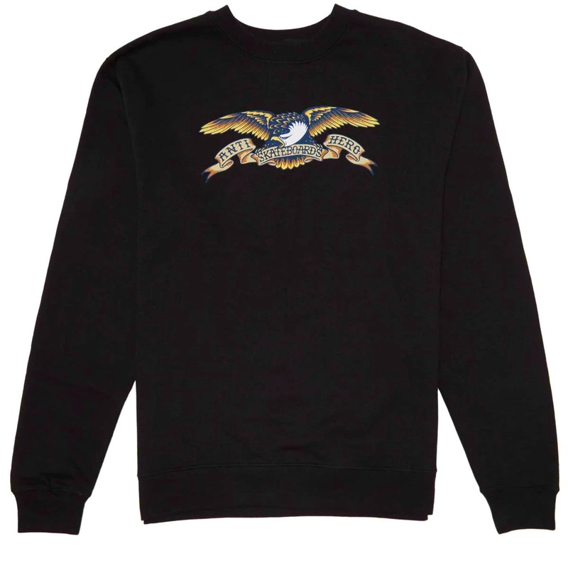 ANTIHERO EAGLE CREWNECK SWEATER BLACK MED