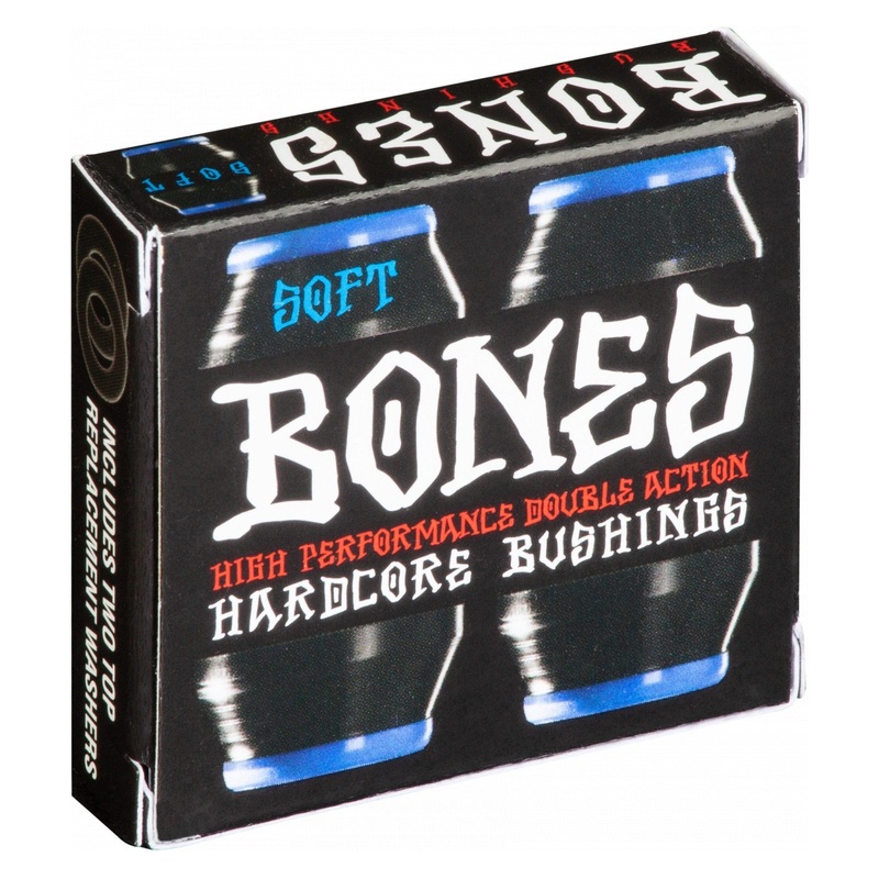 Bones Hardcore Soft Bushings 81a – Blue/Black (Set of 4)