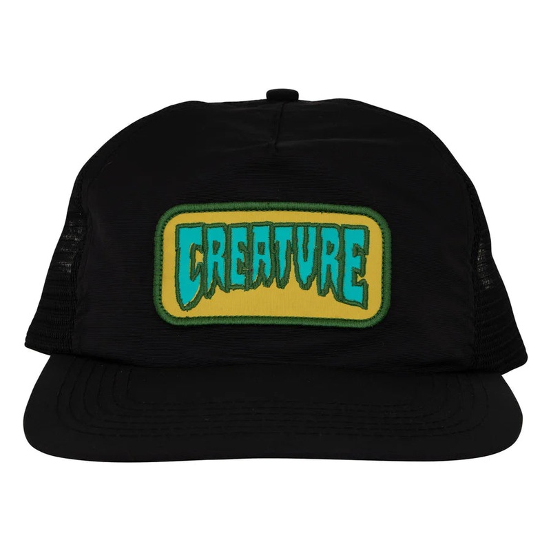 Creature Haunted Sea Mesh Trucker Unstructured Black Snapback Hat