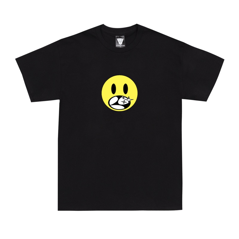 LIMOSINE HAPPY FACE TEE BLACK MEDIUM
