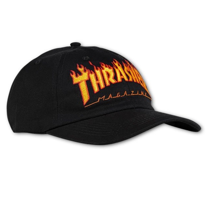 THRASHER FLAME OLD TIMER HAT BLACK