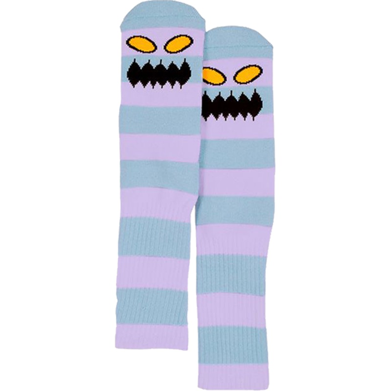 TM MONSTER BIG STRIPE CREW SOCKS / LAVENDER 1pr