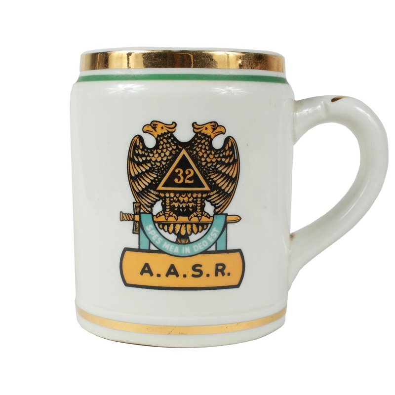 Vintage Masonic Porcelain Mug A.A.S.R. (Made in USA)
