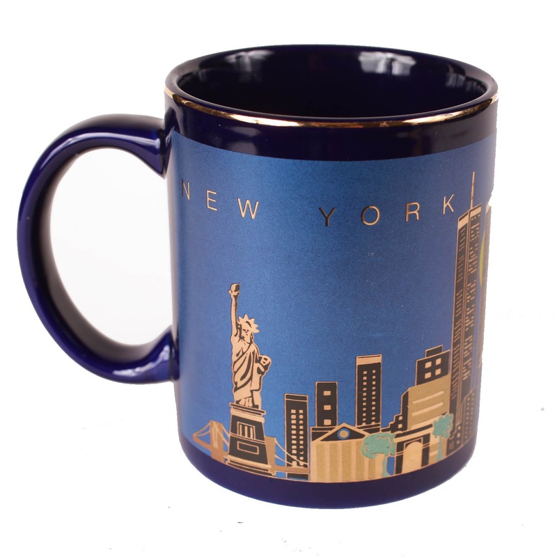 Vintage New York City Twin Towers Coffee Mug Navy