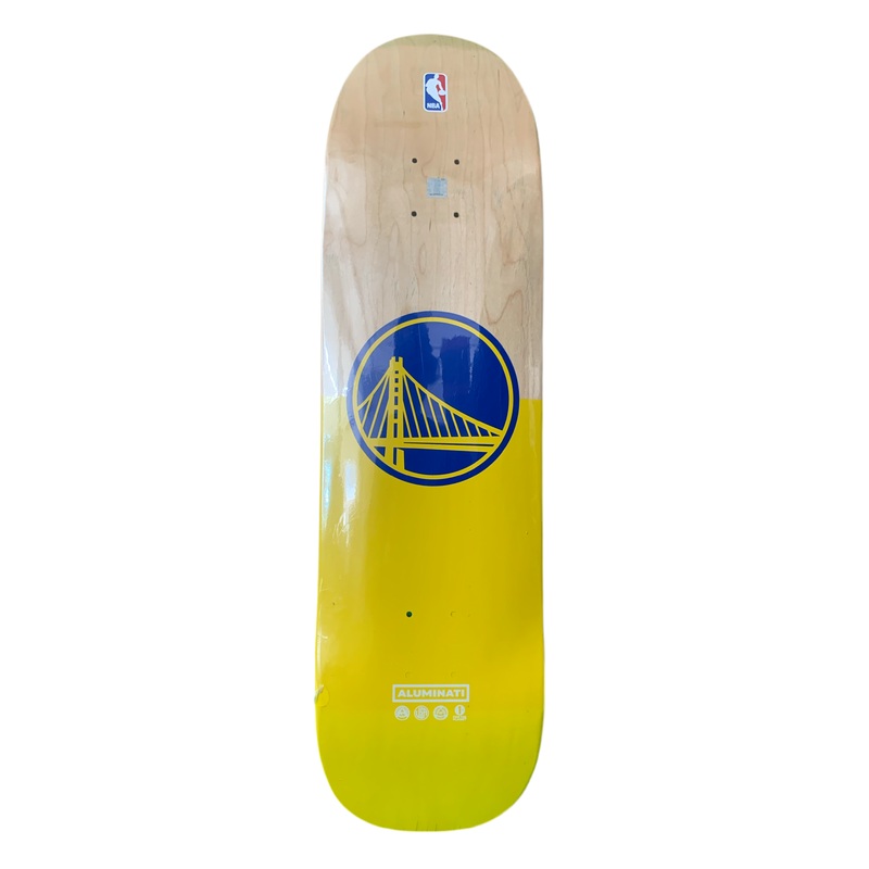 Aluminati Golden State Warriors Yellow/Natural Shaped 8.5″  Classic Skateboard Deck
