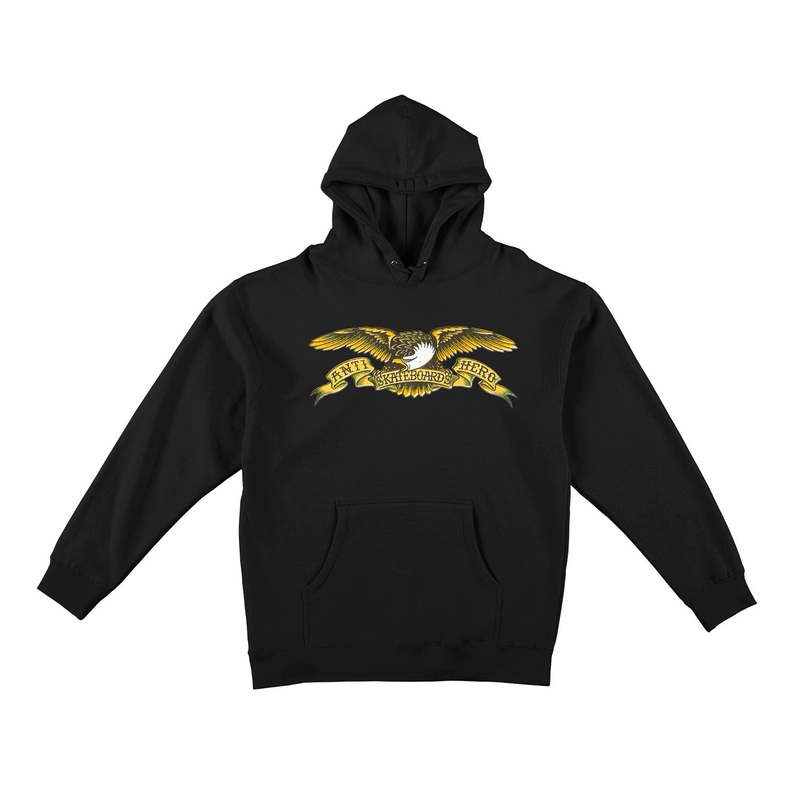 Antihero Misregister Eagle Hooded Sweatshirt S Black/Brown Multi