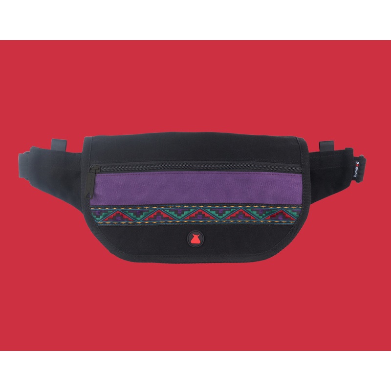 BUMBAG JAVA FOLDER CROSS BODY – BLACK/PURPLE FANNY PACK