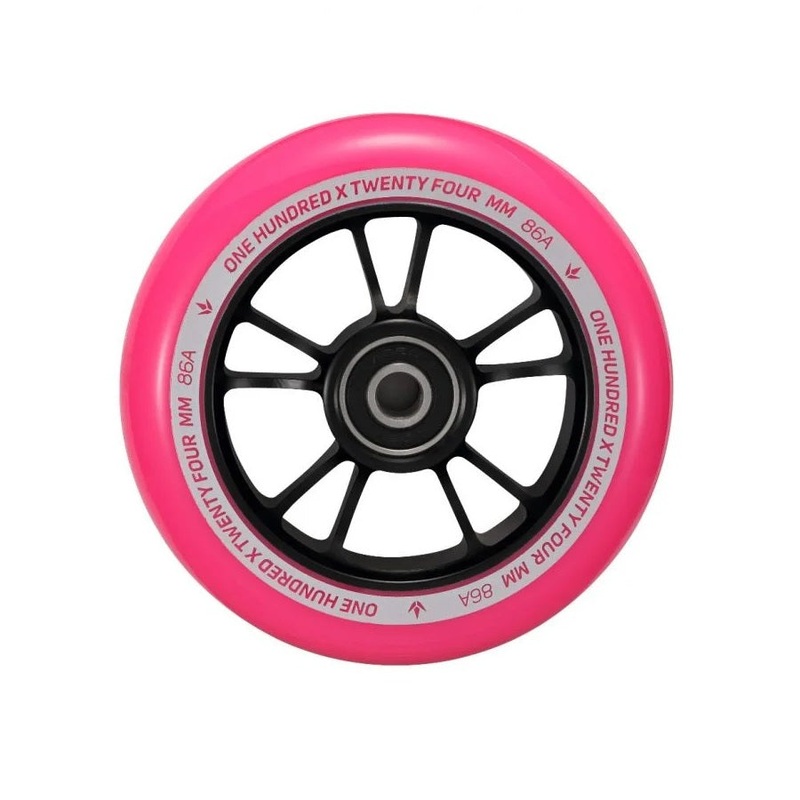 Envy Scooter Wheel 100mm – Black/Pink (Pair)
