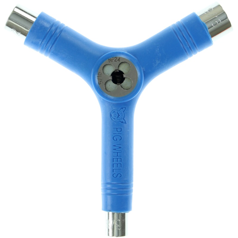 PIG SKATE TOOL-NEON tri-socket/threader BLUE