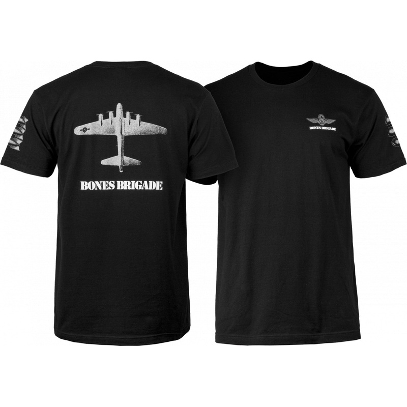 POWELL PERALTA BONES BRIGADE SERIES 15 BOMBER TEE BLACK MEDIUM