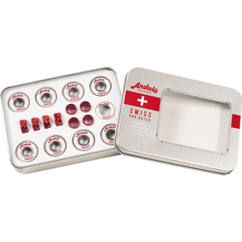 ANDALE SWISS TIN BOX BEARINGS SET SIL/WHT/RED