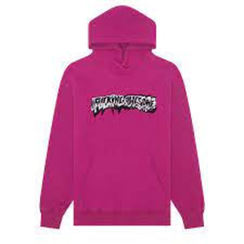 Fucking Awesome Dill Cut Up Logo Hooded Sweater – Magenta Small