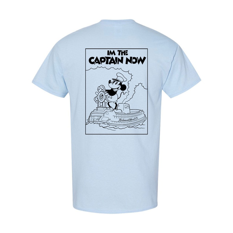 Im The Captain Now T Shirt – Adult Light Blue Small