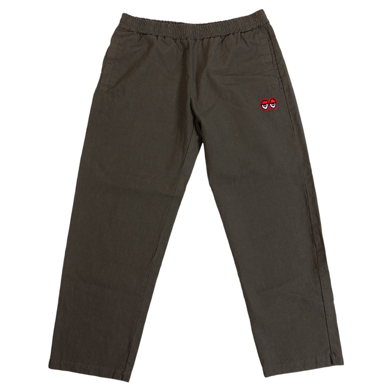 KROOKED EYES CUSTOM CANVAS PANTS OLIVE/RED SMALL