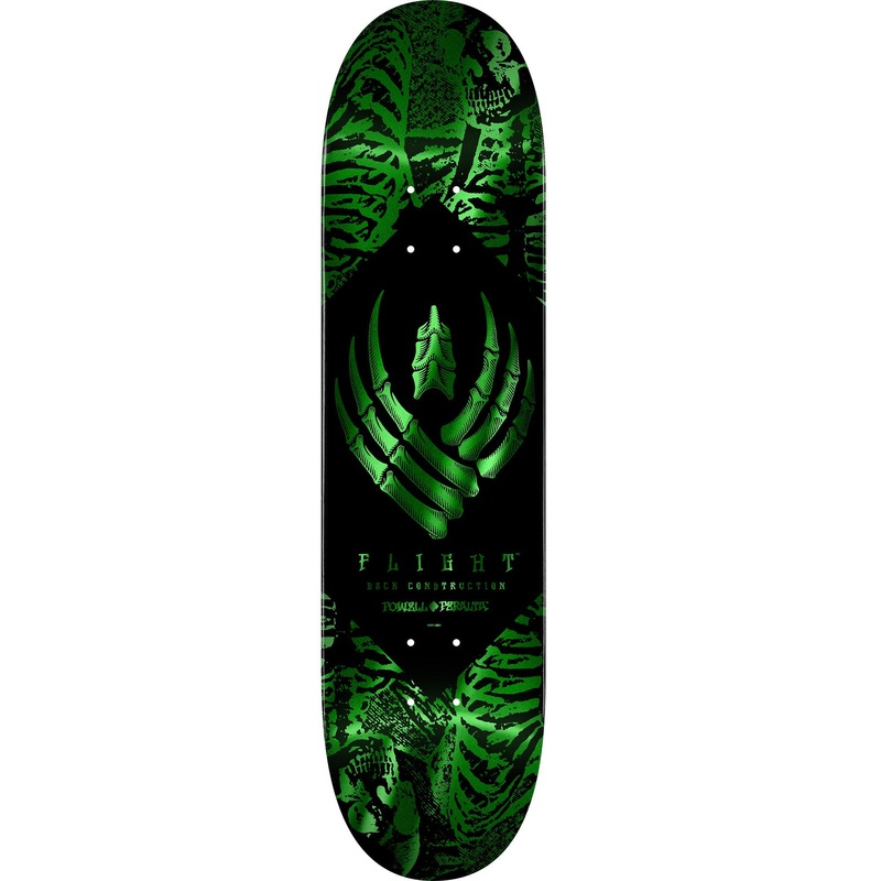 Powell Peralta Skeleton Flight Skateboard Deck – 8.5 Green Foil