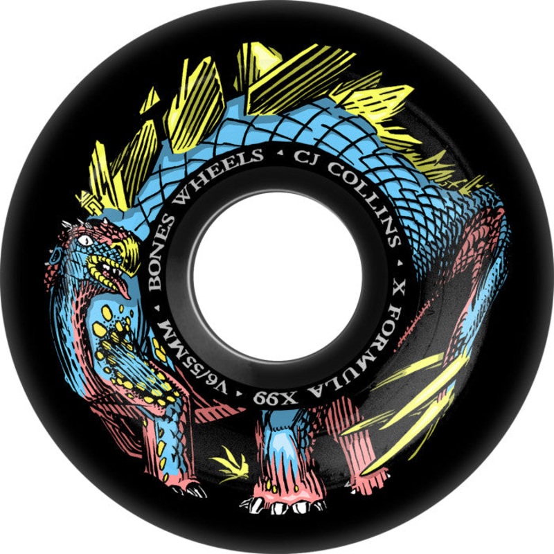 BONES WHEELS X-FORMULA DINO-SORTAS CJ COLLINS BLACK V6 WIDECUT 99A (55MM) 55MM