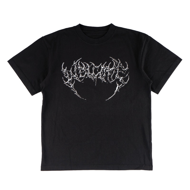 Chrome Fang Garment-Dyed Boxy Tee – Black Small