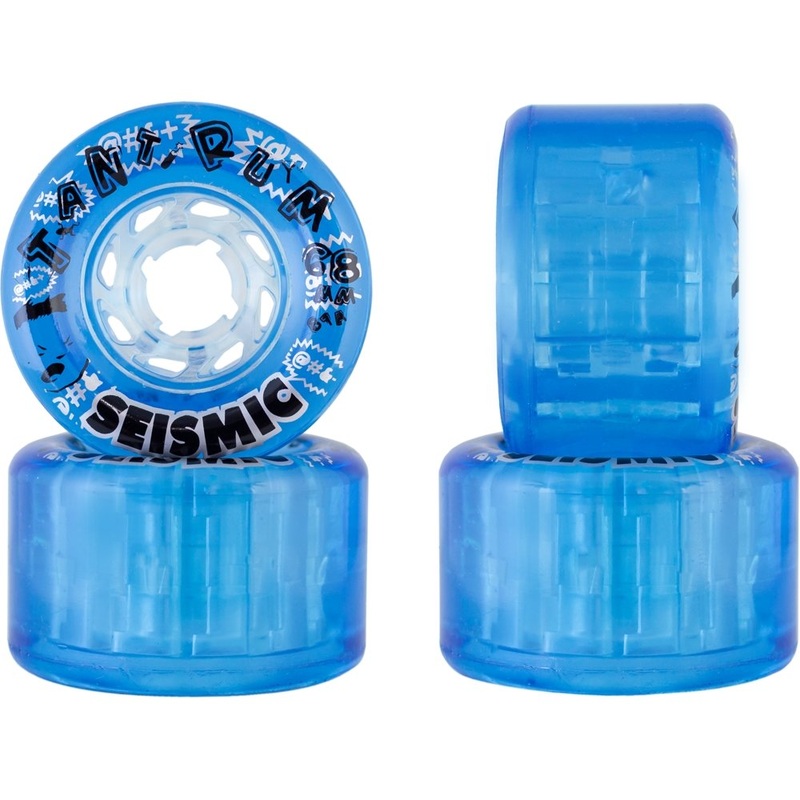 Seismic: 68mm Tantrums Clear Longboard Skateboard Wheel 68mm Round Lip 81a Clear Blue