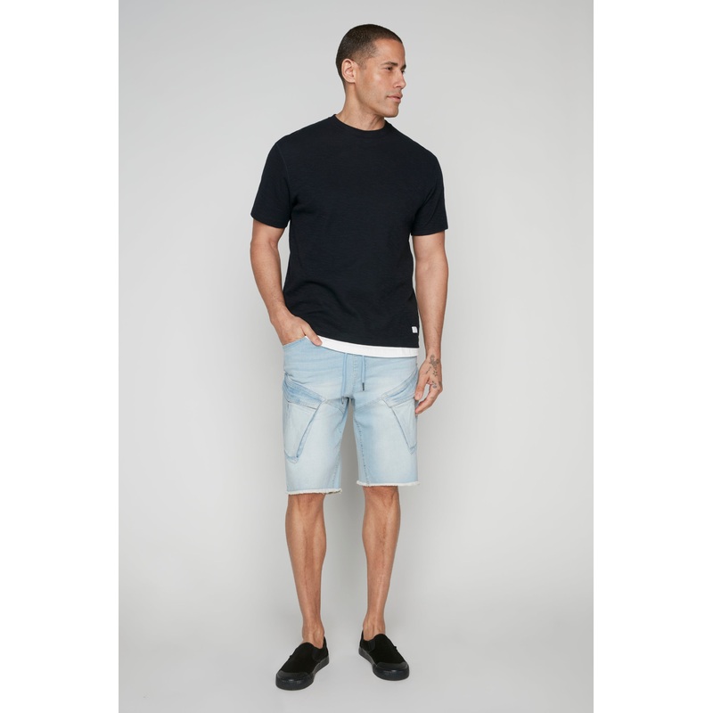 KRAVITZ – Mens Shorts With Bellowed Cargo pockets – Blue Bleach 28(XS)