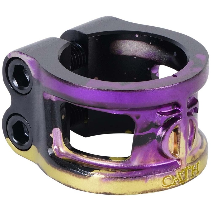 Oath Cage V2 Oversized 2 Bolt Clamp – Black/Purple/Yellow