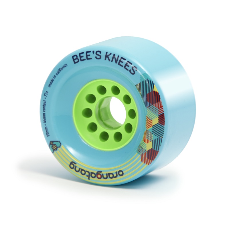 Orangatang Bee’s Knees 90mm 77a Longboard Wheels  – Blue (Set of 4)