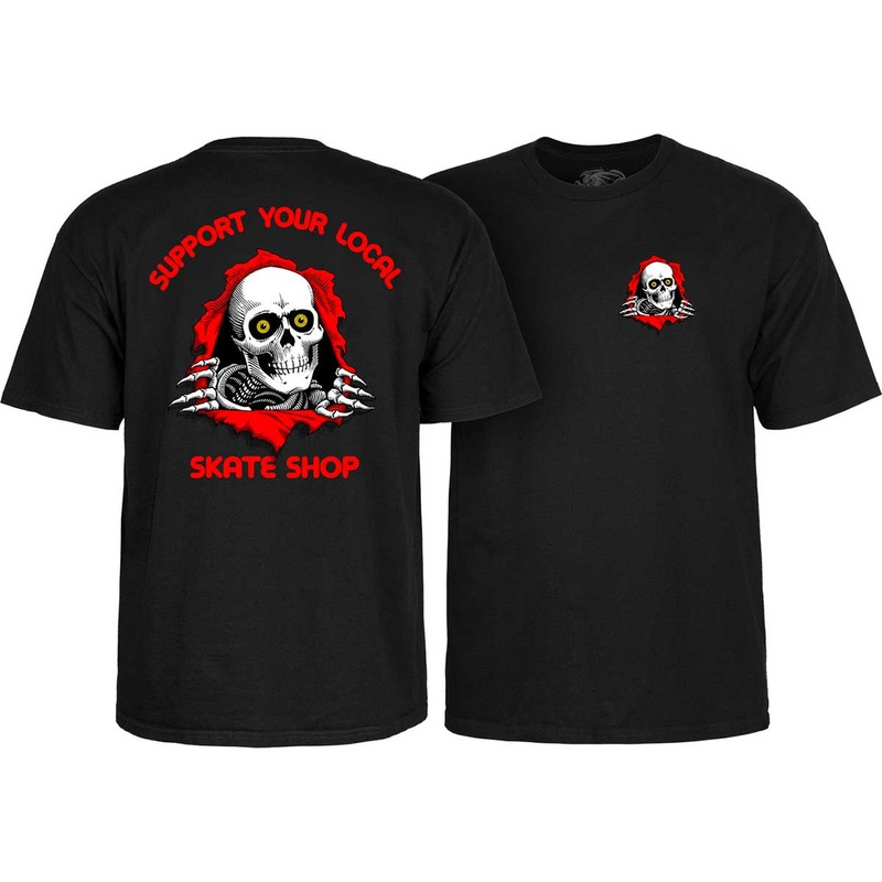 POWELL-PERALTA SUPPORT YOUR LOCAL SKATESHOP RIPPER T-SHIRT BLACK SMALL