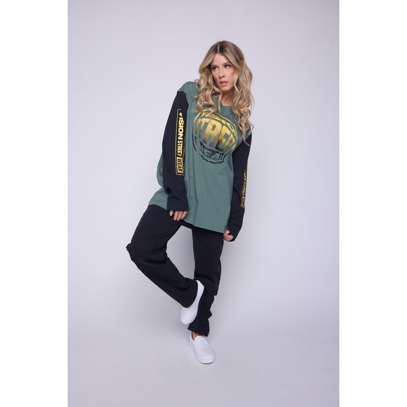 Fisheye Large Logo Print T-Shirt – Moss/Black S