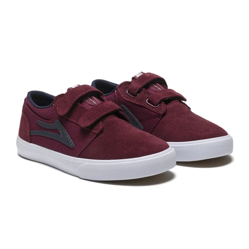 Lakai Shoes Griffin Kids – Burgundy/Navy Suede 4 Brown