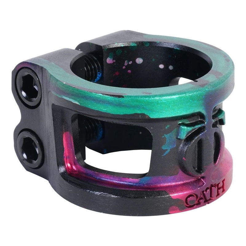 Oath Cage V2 Oversized 2 Bolt Clamp – Green/Pink/Black