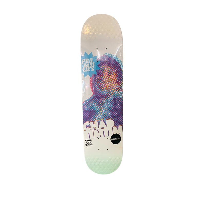 Popwar Chad Timtim Pro Test Life Slick Drops White 7.6″ Classic Skateboard Deck