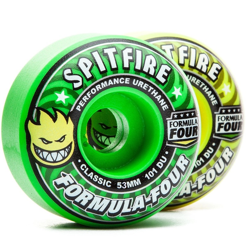 Spitfire Wheels F4 Classic Cool Aid Mash 53mm 101a – Yellow/Green (Set of 4)