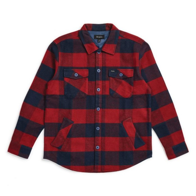 BRIXTON DURHAM L/S FLANNEL – NAVY/RED