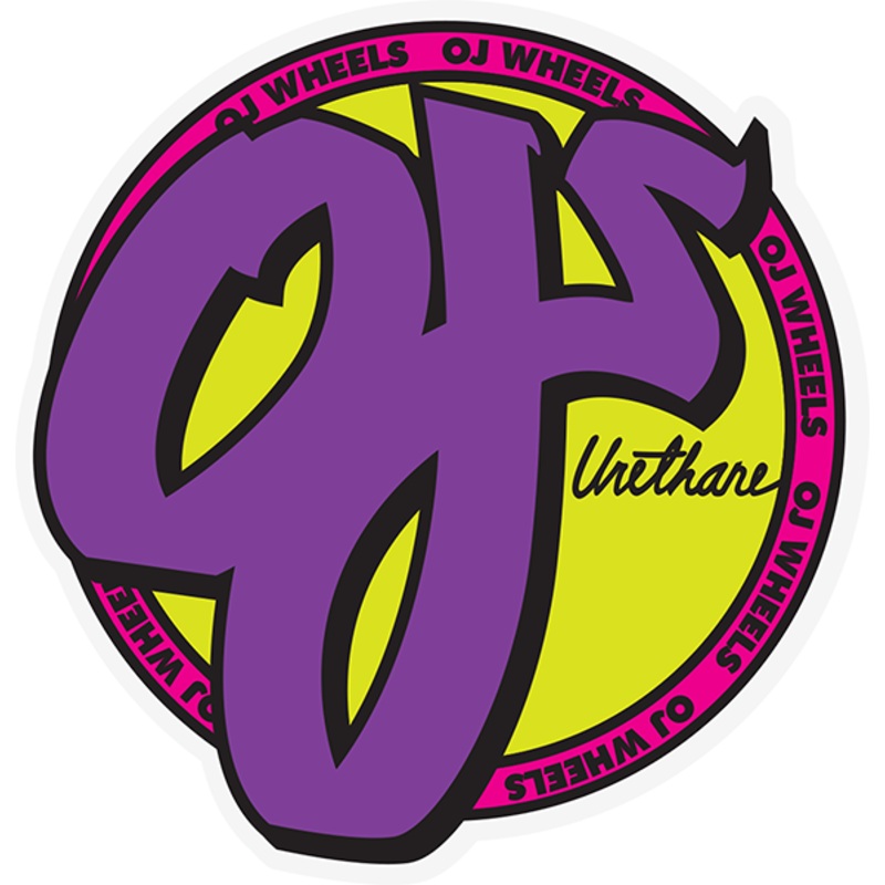 OJ OJ WHEELS STICKER 3X3.1 PURPLE/PINK/YELLOW