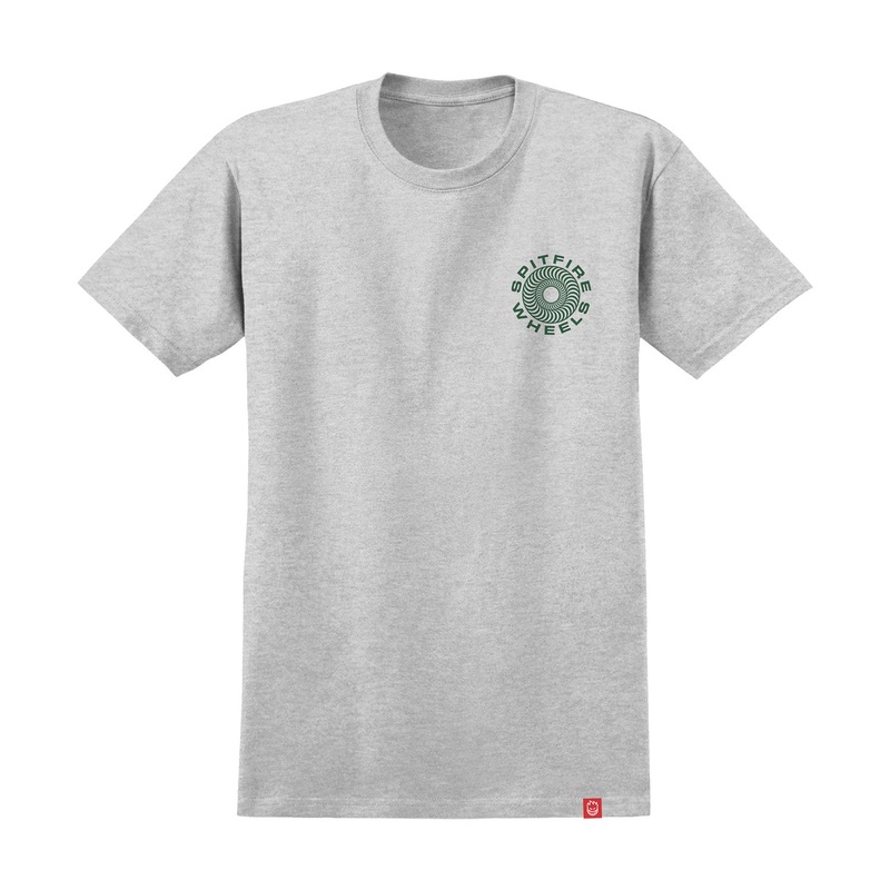 Spitfire Classic 87 Swirl Flame T-Shirt S Ash/Dark Green